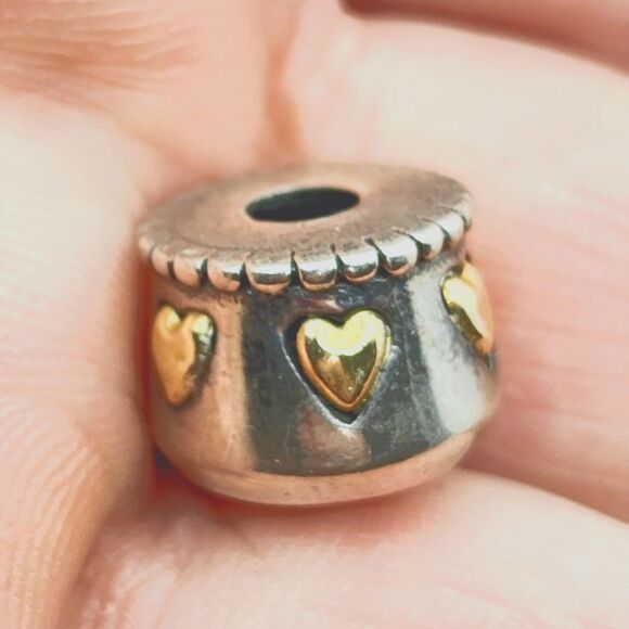 SAMUEL BENHAUM 18K GOLD HEART AND 925 STERLING SILVER CHARM - Picture 1 of 5